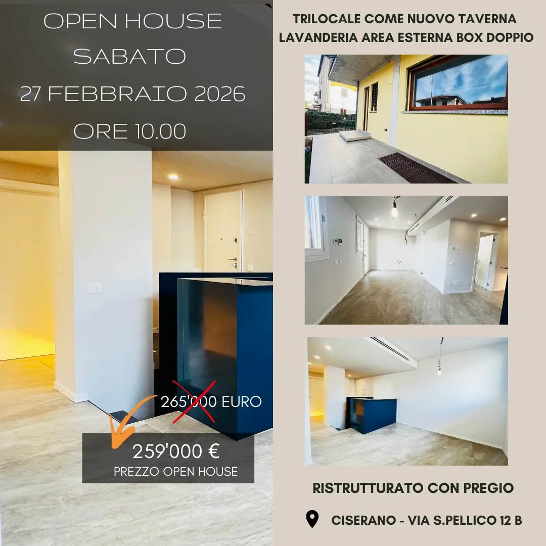Immagine di copertina dell'immobile OPEN HOUSE SABATO 27 FEBBRAIO Trilocale ristrutturato Box Doppio