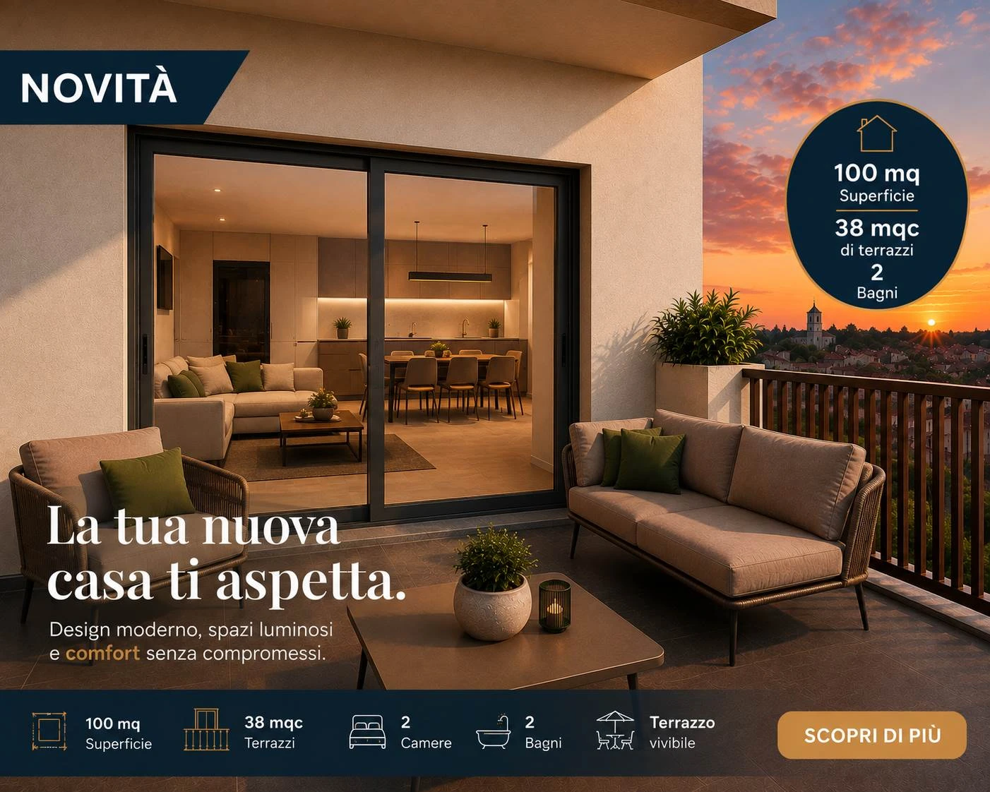 Appartamneto nuovo luinoso con terrazzo  e ascensore