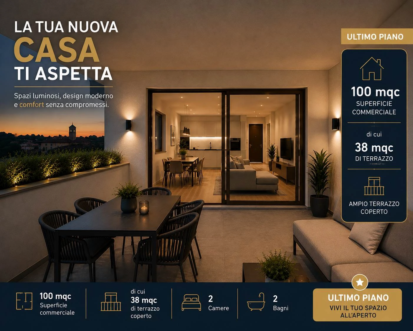 Appartamneto nuovo luinoso con terrazzo  e ascensore