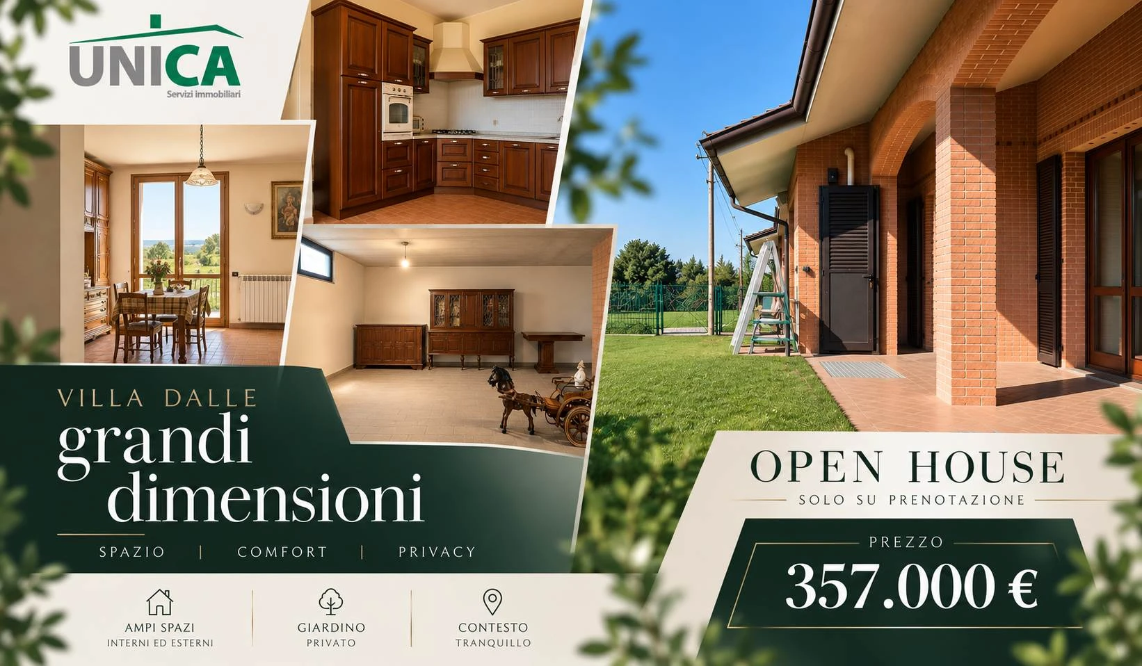 Ampia Villa a Schiera Attorniata dal Verde